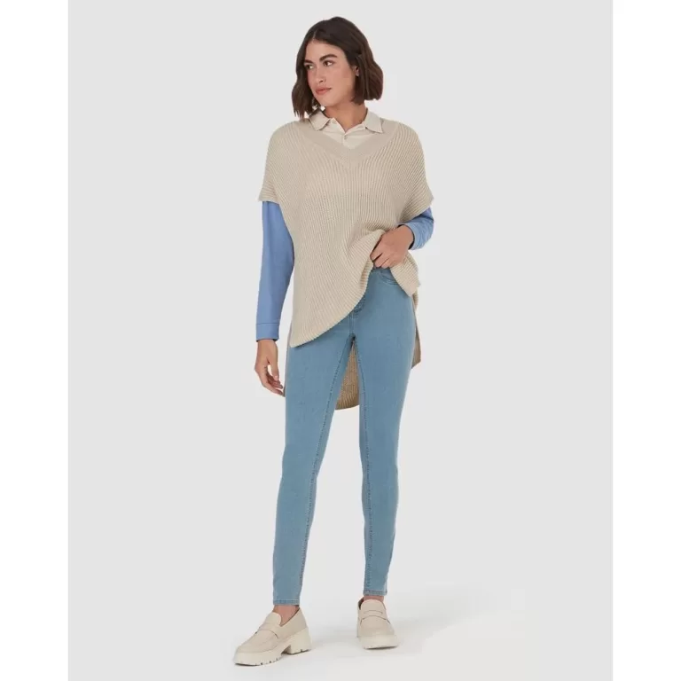 Calça Feminina Skinny Cintura Média Em Flex Jean