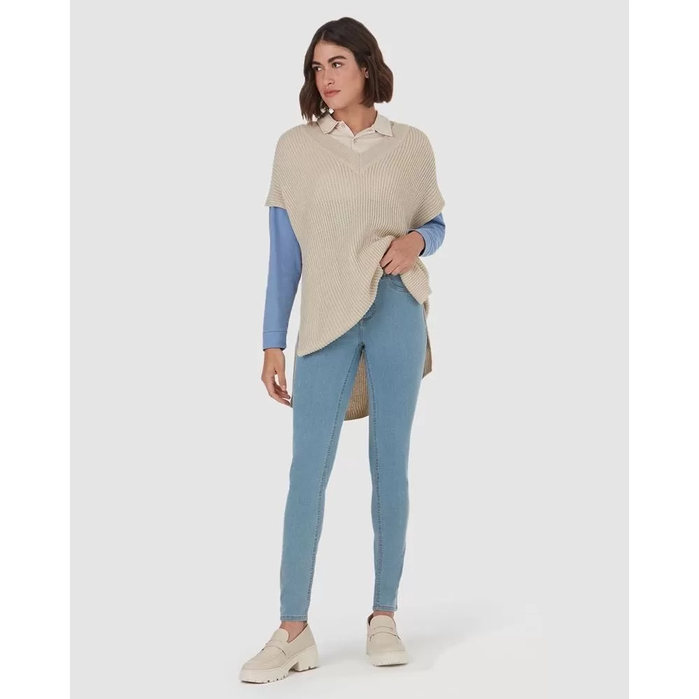 Calça Feminina Skinny Cintura Média Em Flex Jeans
