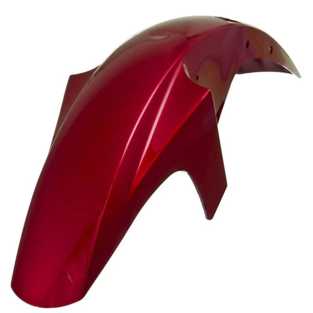 Paralama Dianteiro Compatível com YBR 125 2005 à 2008 Cor Vermelho ABS 100% Virgem e Proteção UV