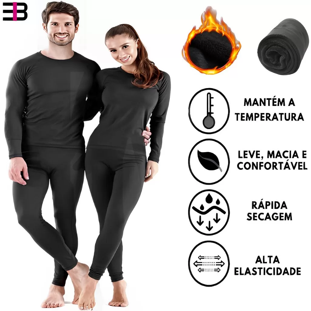 Calça Térmica Com Botão forrada Legging Segunda Pele Forro com Pelinho Unissex