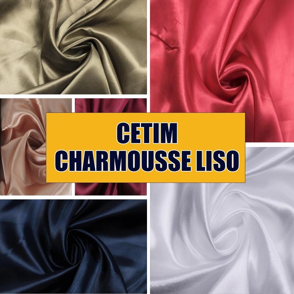3 Metros Tecido Cetim Charmousse Liso Comum (3m x 1.45m)