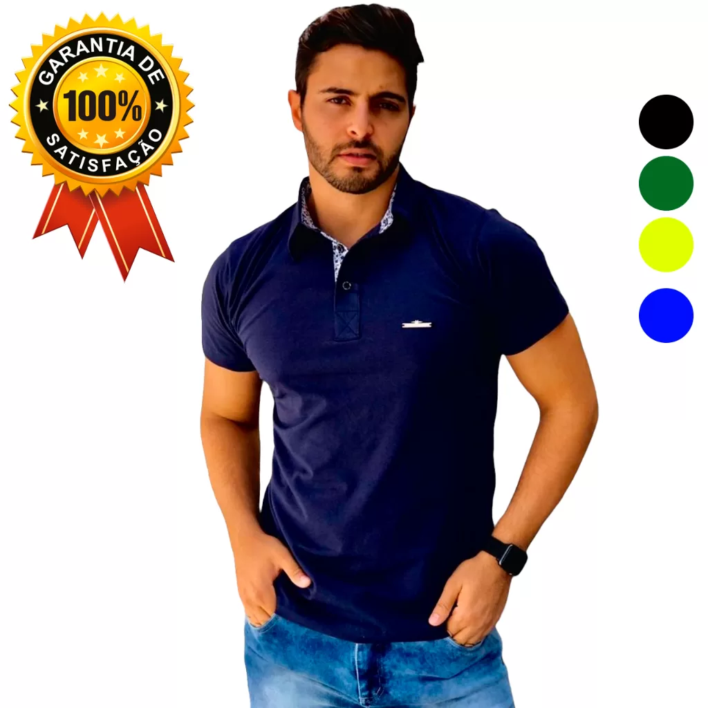 Gola Polo Camisa Premium Slim Lisa Casual Tecido Que não Encole Malha Top de Linha