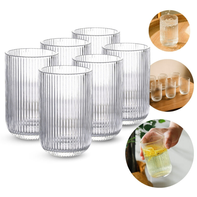 Jogo 6 Copos Vidro Canelado Versalhes 460ml Transp
