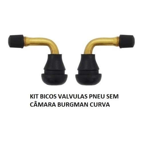 Kit 2 Bicos P/ Pneu Burgman / Scooter Sem Camara 9