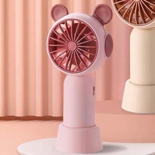 Mini Ventilador Gatinho/Urso Recarregável Portát