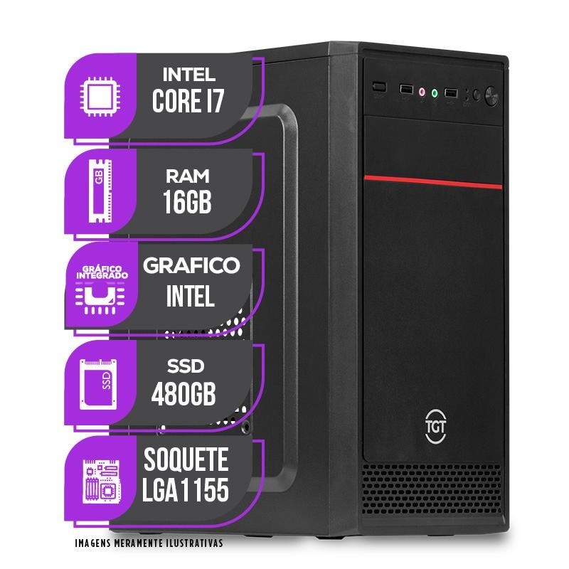 PC CPU Mancer, Intel Core i7, 16GB De Memória Ram, SSD 480GB