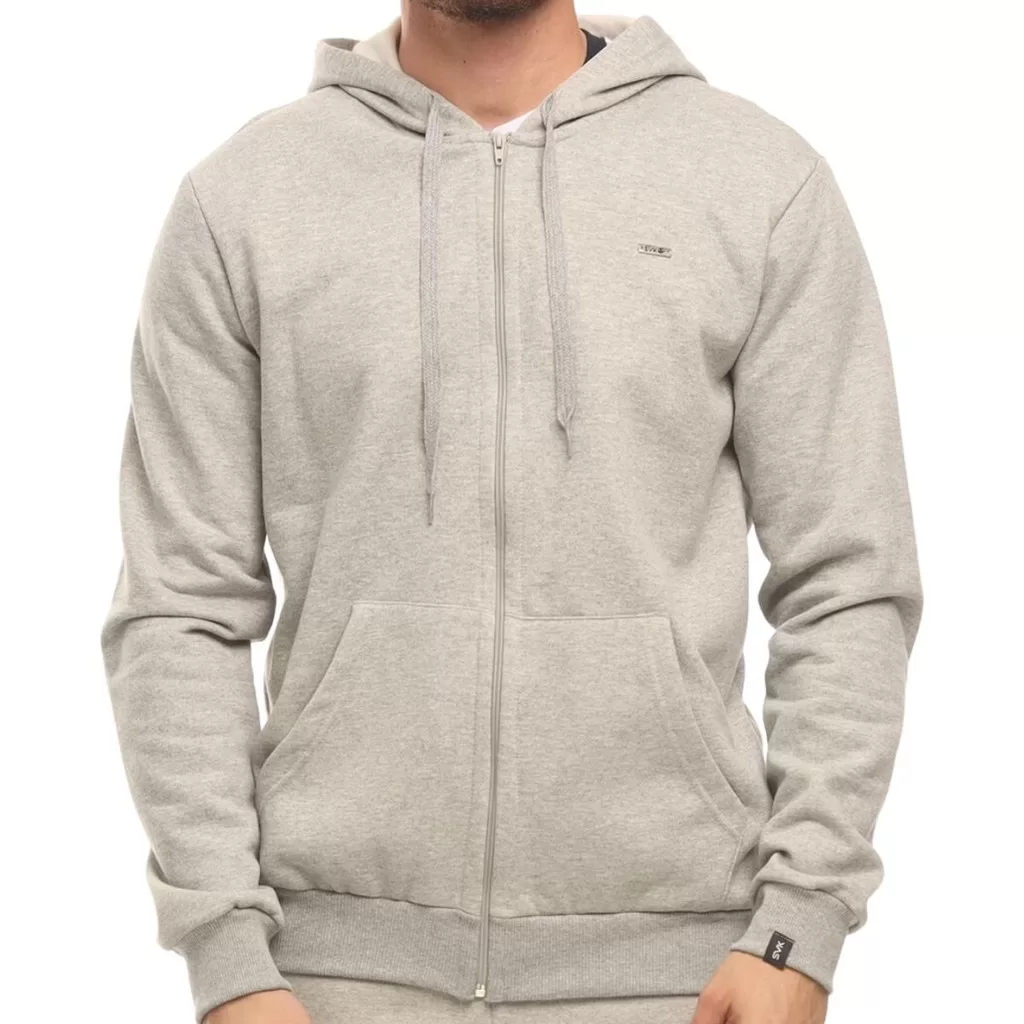 Jaqueta Ziper SVK Moletom Basica Bolsos Capuz Casual Algodão Inverno Confortavel