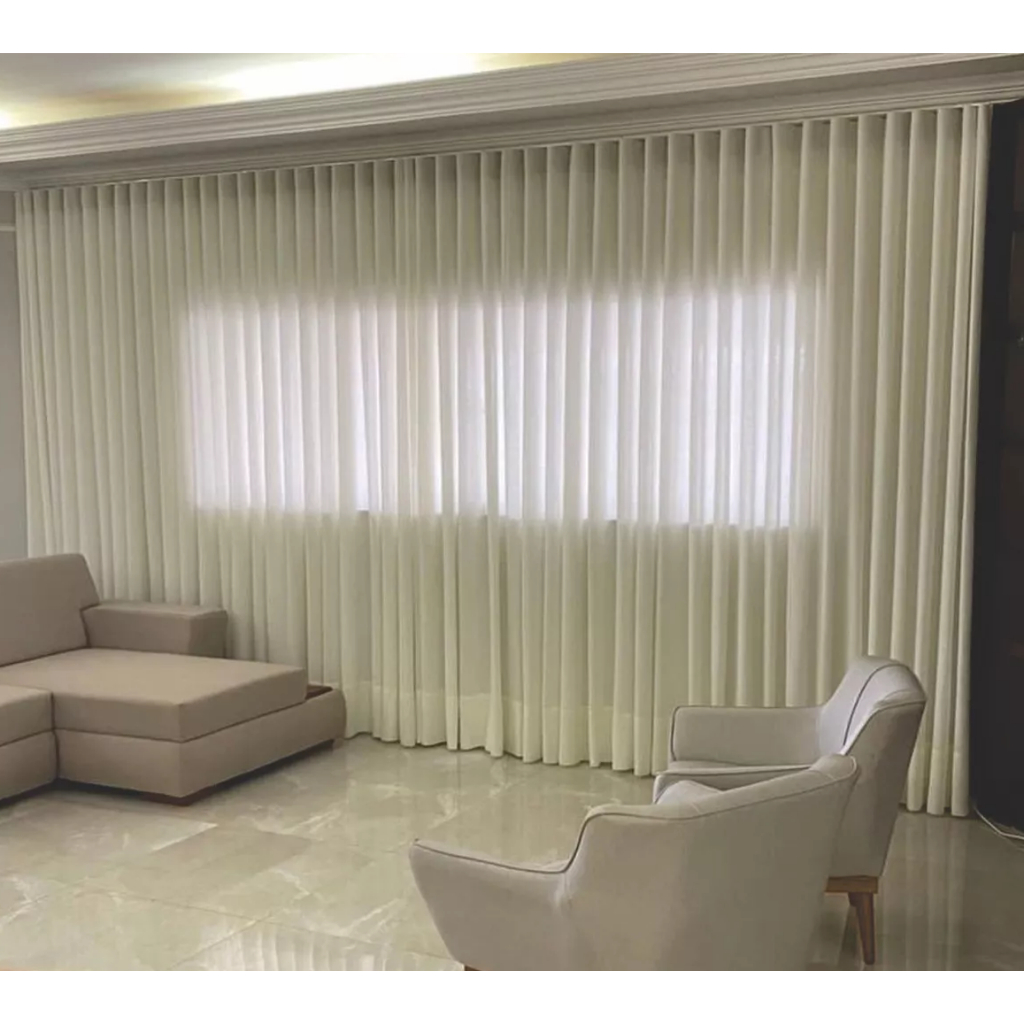 Cortina Gaze de Linho 10,00 m x 2,95 m Para Sala e Escritorio e Quarto ou Decoraçao.