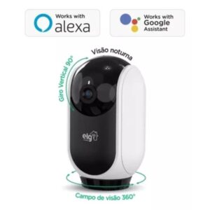 Câmera Robô ELG SHCR600: Segurança Inteligente em Full HD 360°