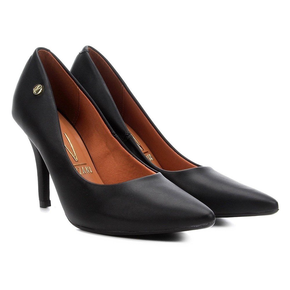 Scarpin Vizzano Pelica Salto Alto Bico Fino – Preto