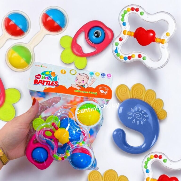 Brinquedos Para Bebê Kit com 4 pçs Chocalho e Mo
