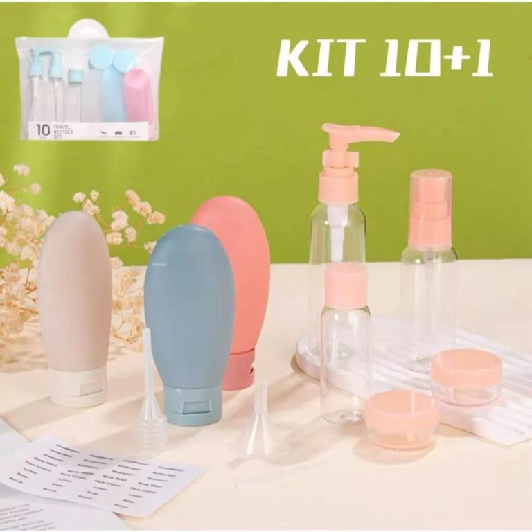 Kit 11 Frascos Viagem Shampoo Creme Sabonete Cuida