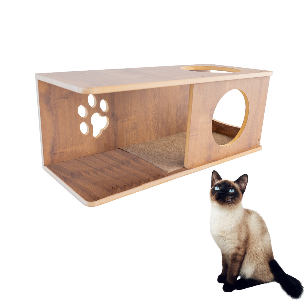 Casinha de Gato REFORÇADO MDF15MM PREMIUM Gato Grande Montado Caminha de Gato Toca