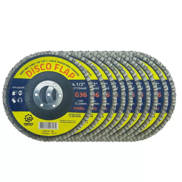 Disco de Lixa Flap  4.1/2 Pol. 115x22mm 10 Unidade