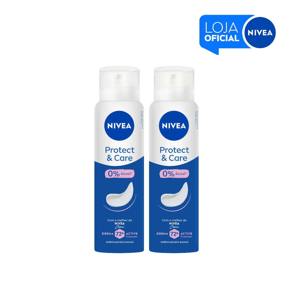 KIT NIVEA Desodorante Aerosol Protect E Care Feminino 150ml – 2 Unidades