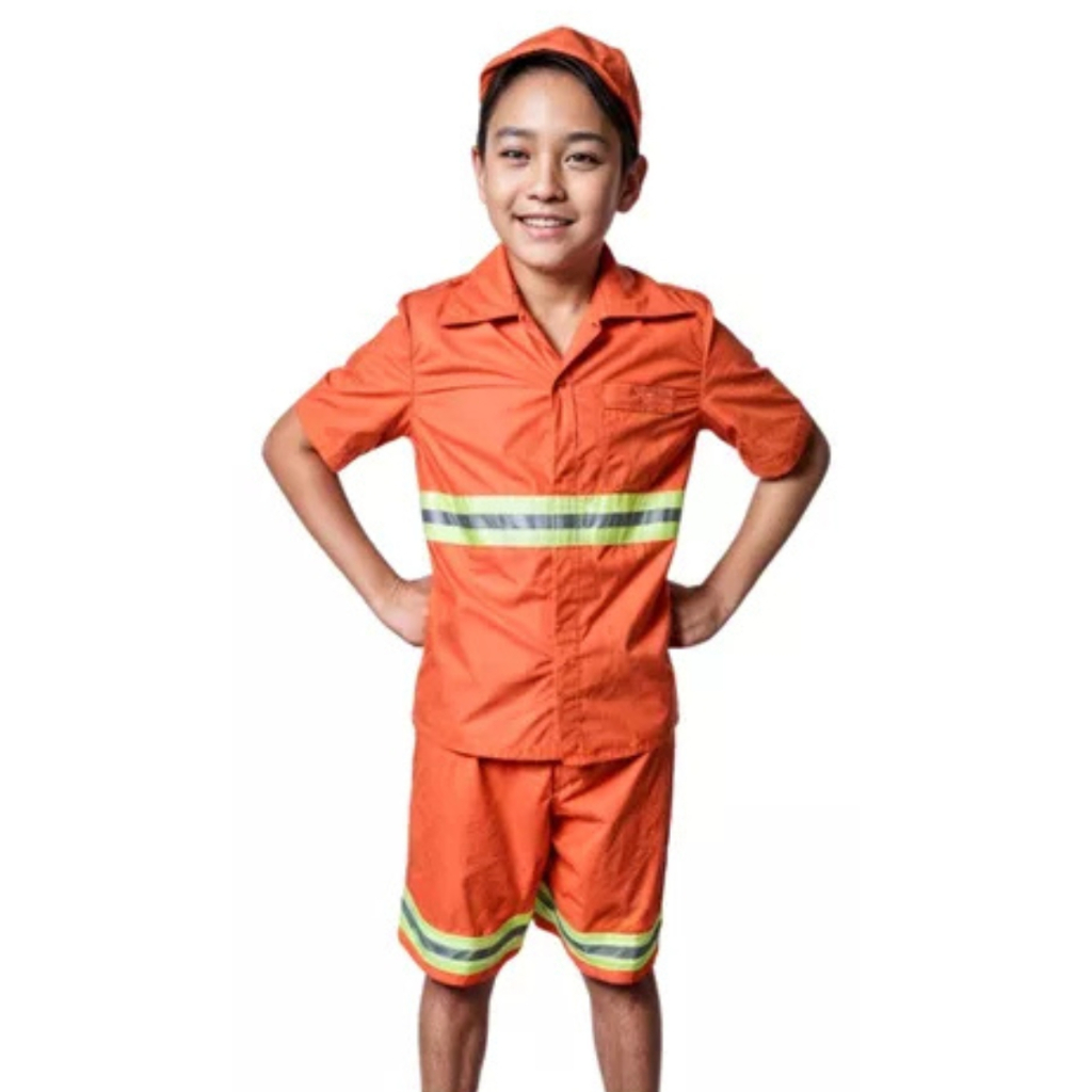 Fantasia Gari Infantil Lixeiro Caminhão Do Lixo Kids Top Bermuda Camisa Gorro