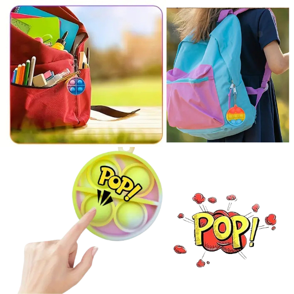 2  Chaveiros de Pop It Brinquedo antiestresse Sili
