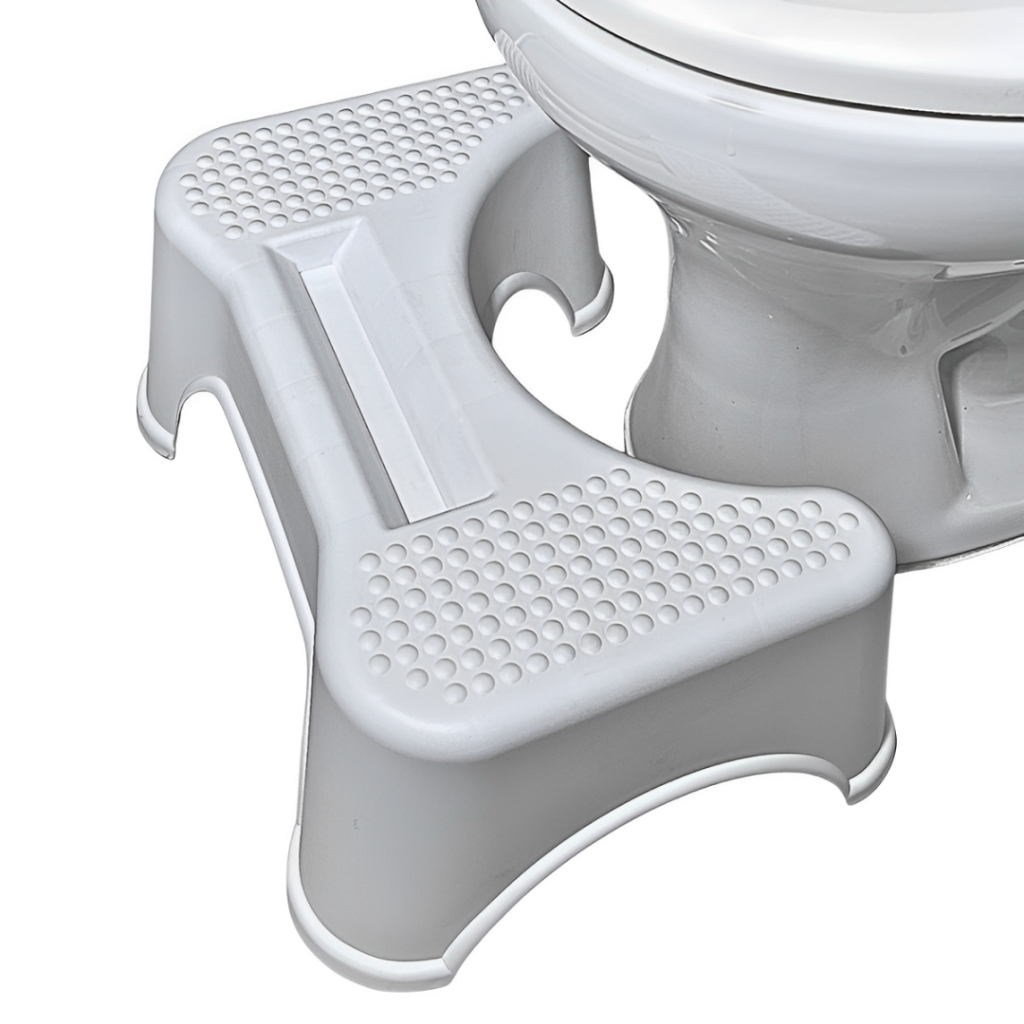 Banquinho Banheiro Apoio Pés Vaso Sanitário Com Porta Celular e Antiderrapante Multiuso