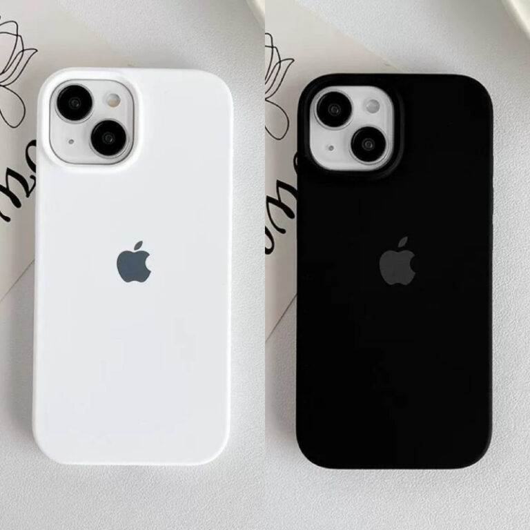 Capinha Silicone Aveludada Cor BRANCO PRETO Para I