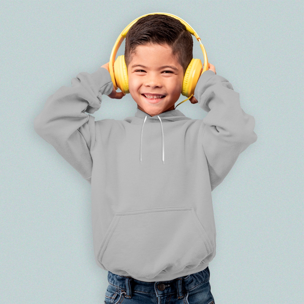 Moletom Infantil Kids Unissex Com Capuz Canguru Liso Diversas Cores