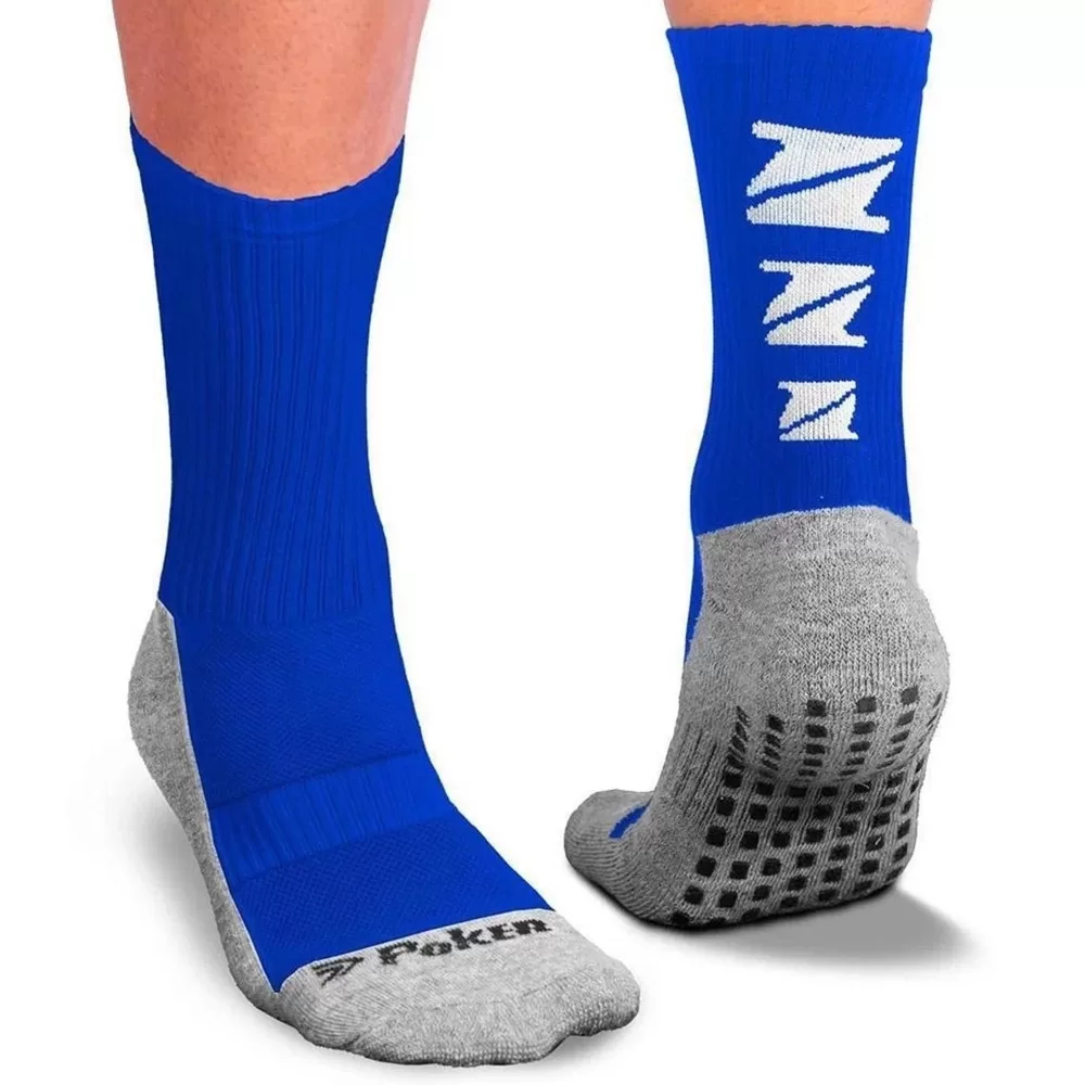 Meia Poker Esportiva Antiderrapante – Azul
