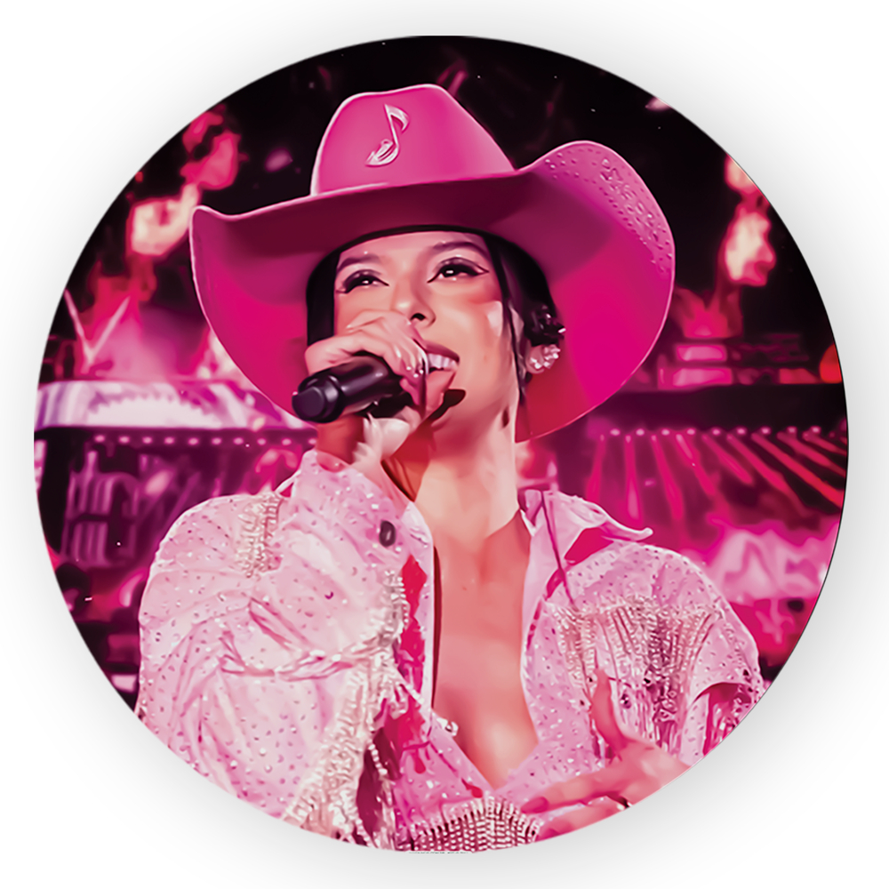Capa Painel Redondo 1,5 Tecido Sublimado Veste Facil Cantora An@ C@stel@ Sertanejo