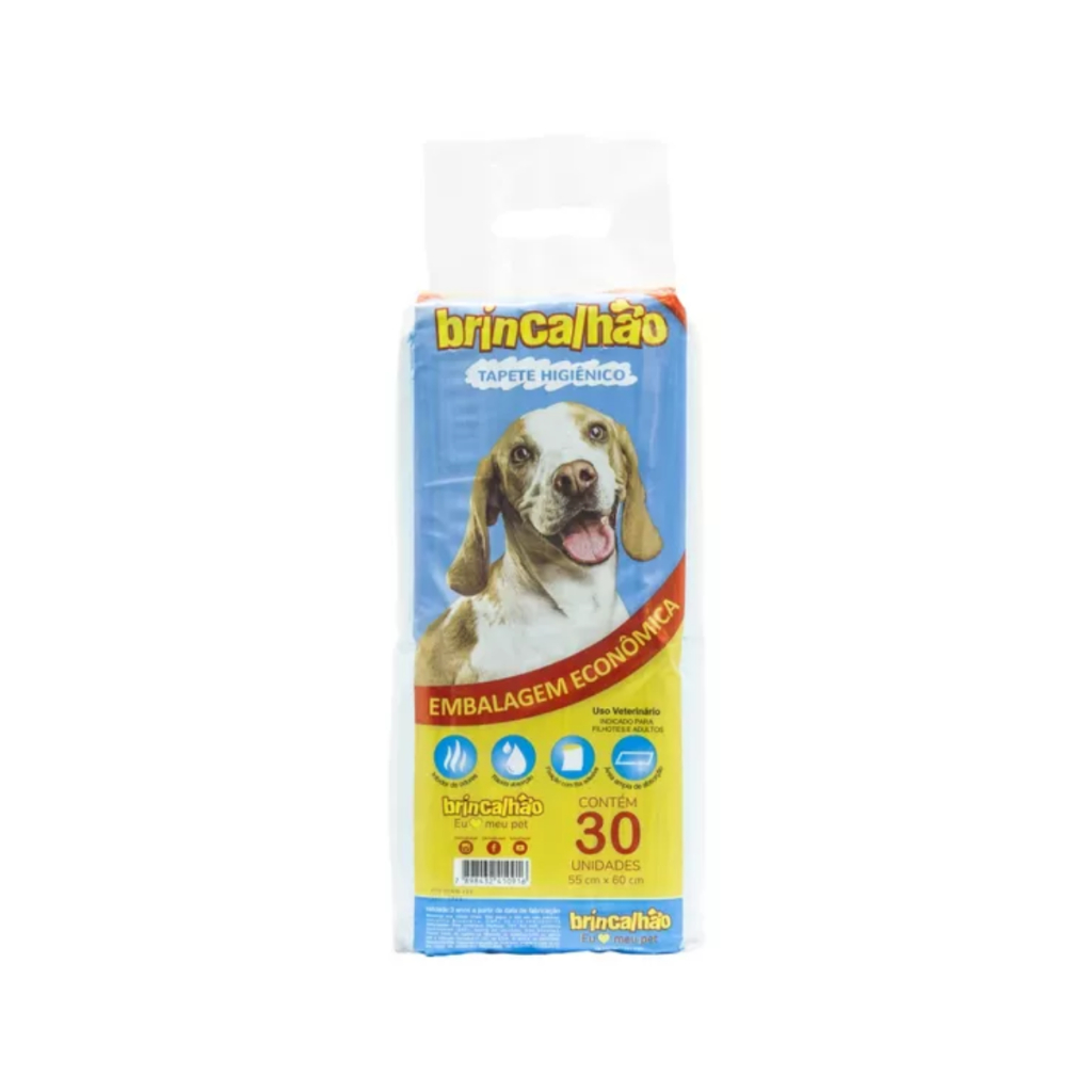 Tapete Higiênico Grande 55x60Cm 30 Unidades Super Absorvente