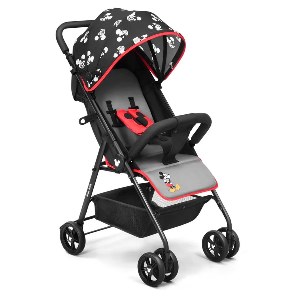 Carrinho De Passeio Twist Mickey Mouse Cor Preto Dobrável Até 0m-15Kg – Multkids
