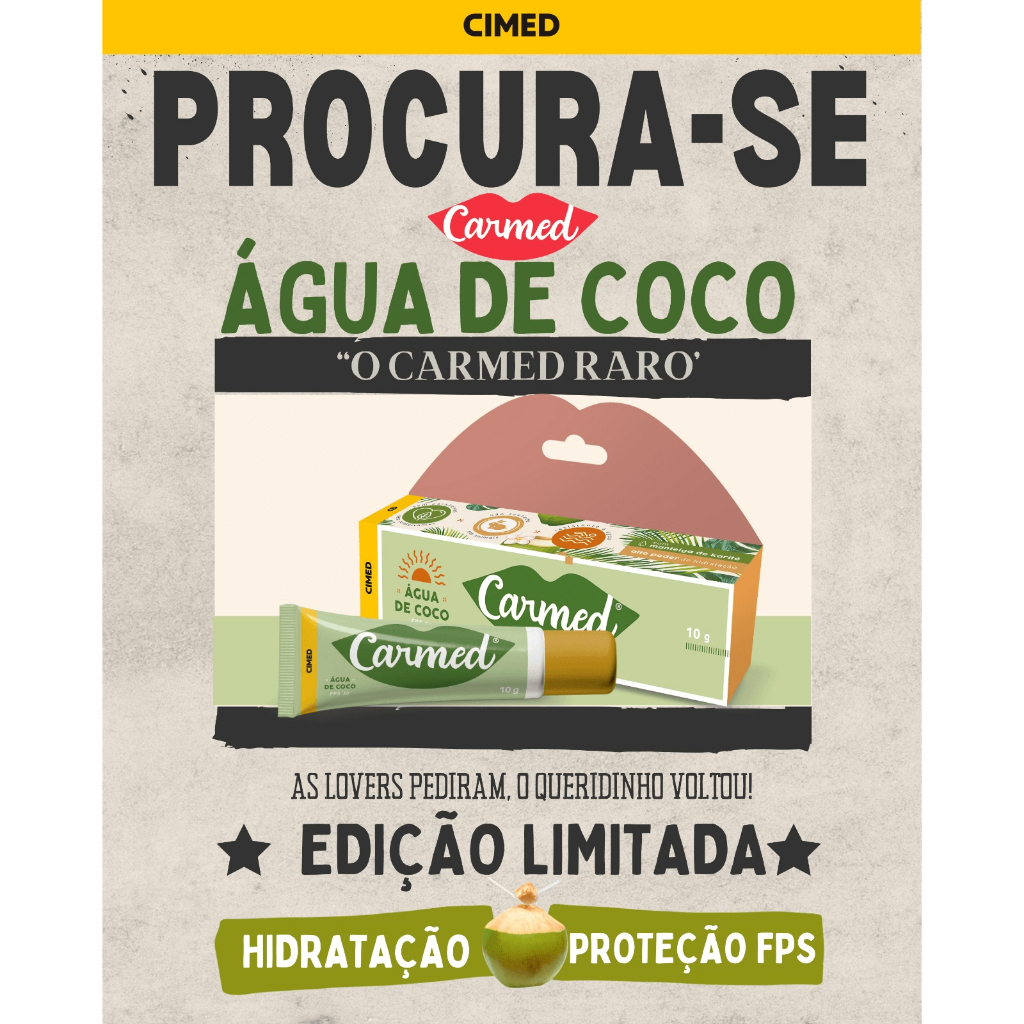 Protetor Labial Carmed Água de Coco   Edição Limitada