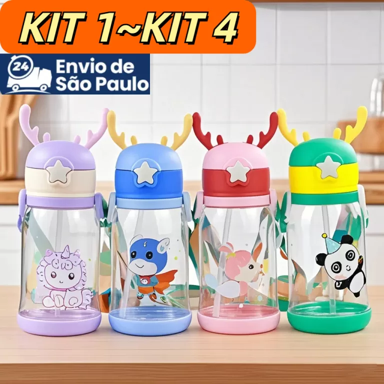 Garrafa De Alce Água Infantil Criança 600ML Port