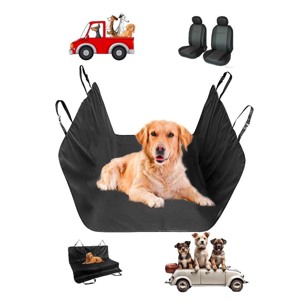 Capa Protetora para Pet Impermeável Banco de Carro Resistente Multiuso Cão e Gato Animais Preta