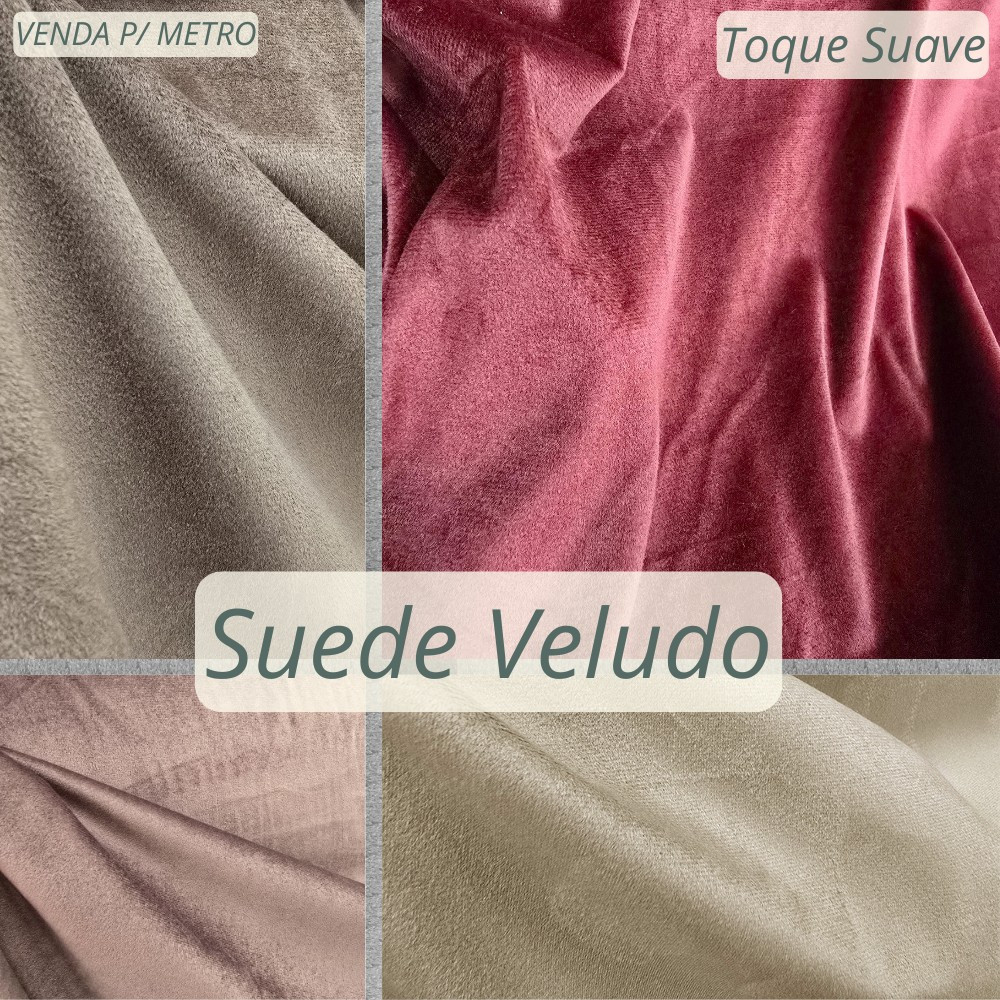 Tecido Suede Veludo Decoração Sofá Puff Cadeira e Artesanato – Venda Por Metro – Confecção em Geral
