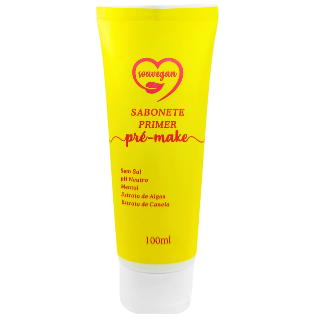Sabonete Primer Pre Maquiagem Sou Vegan Make Limpeza Facial Skincare