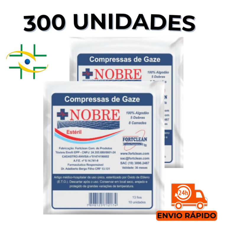 300 Unidades Compressa de Gaze Nobre Gaze Estéril