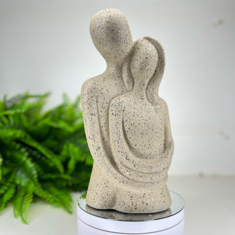 Estátua Escultura Casal Minimalista  Peça Decorativa Elegante Sofisticada. CB