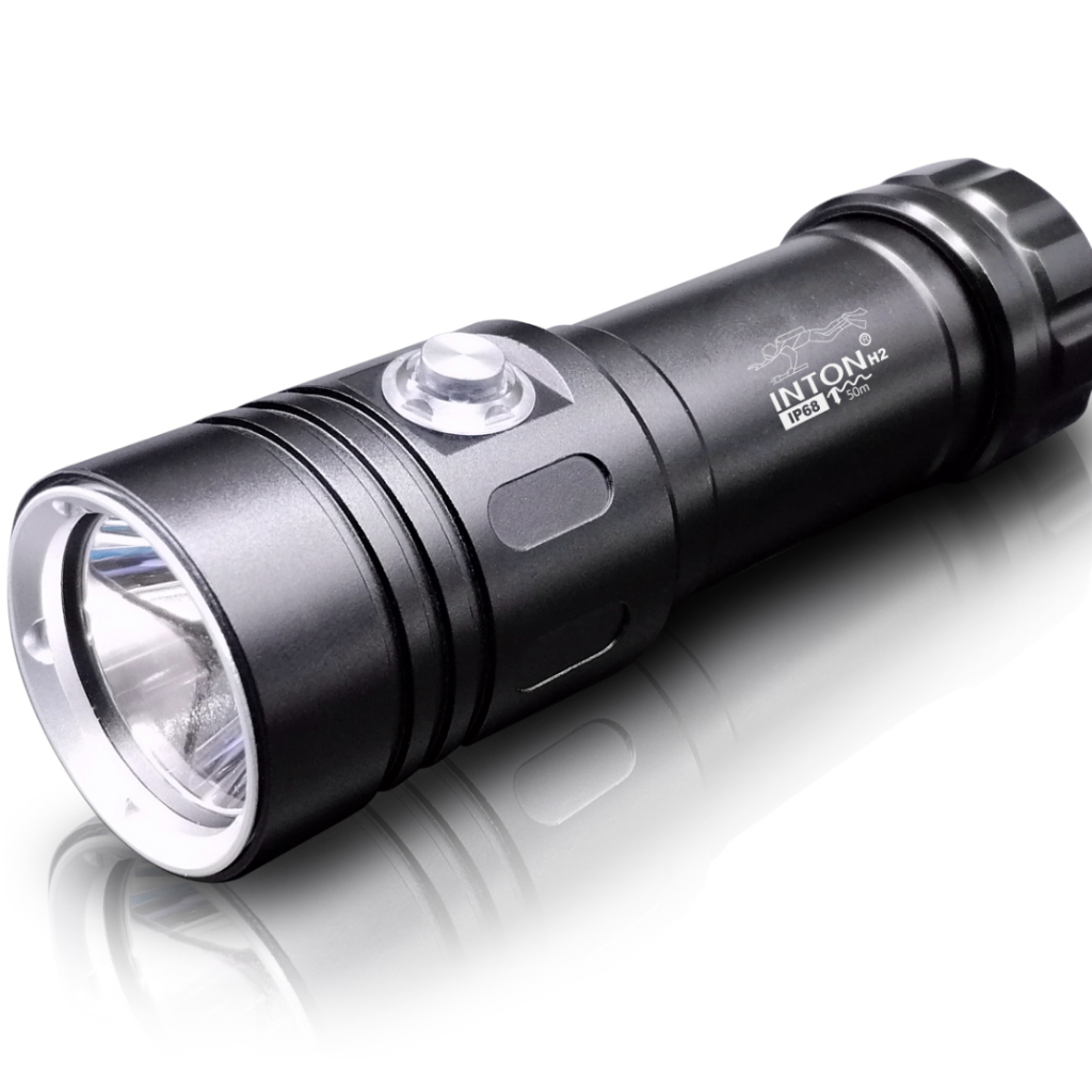 Lanterna Para Mergulho Pesca 1200 Lumens H2 100% Xml L2 Original Inton