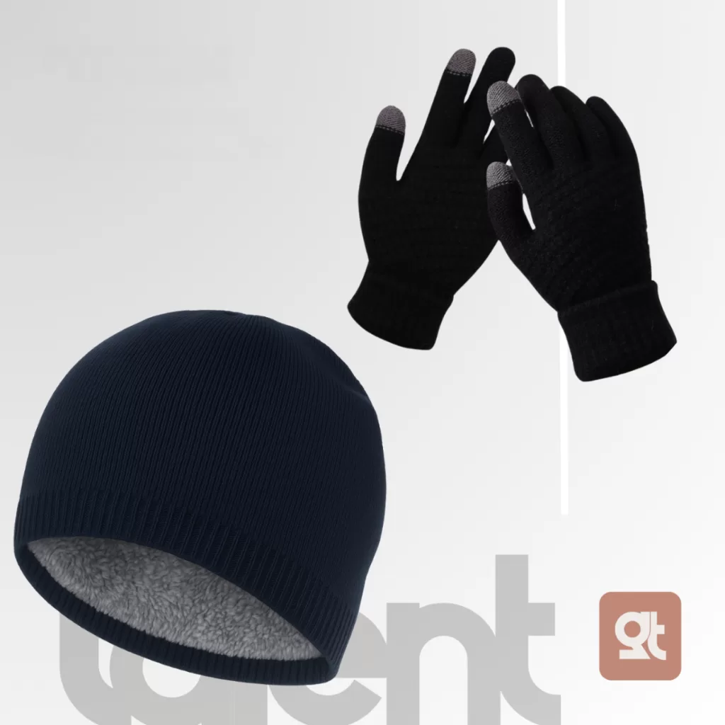 Kit Frio Touca Forrada + Luva Touch Screen Quente Forrada Peluciada Confortável Masculino Feminino