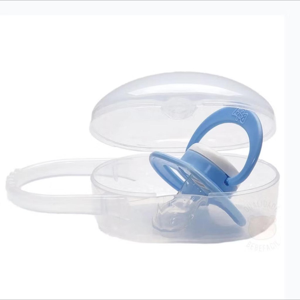 Porta Chupeta Transparente Estojo Bico Com Alça Higiene e Segurança do Bebê Case Transporte porta bi