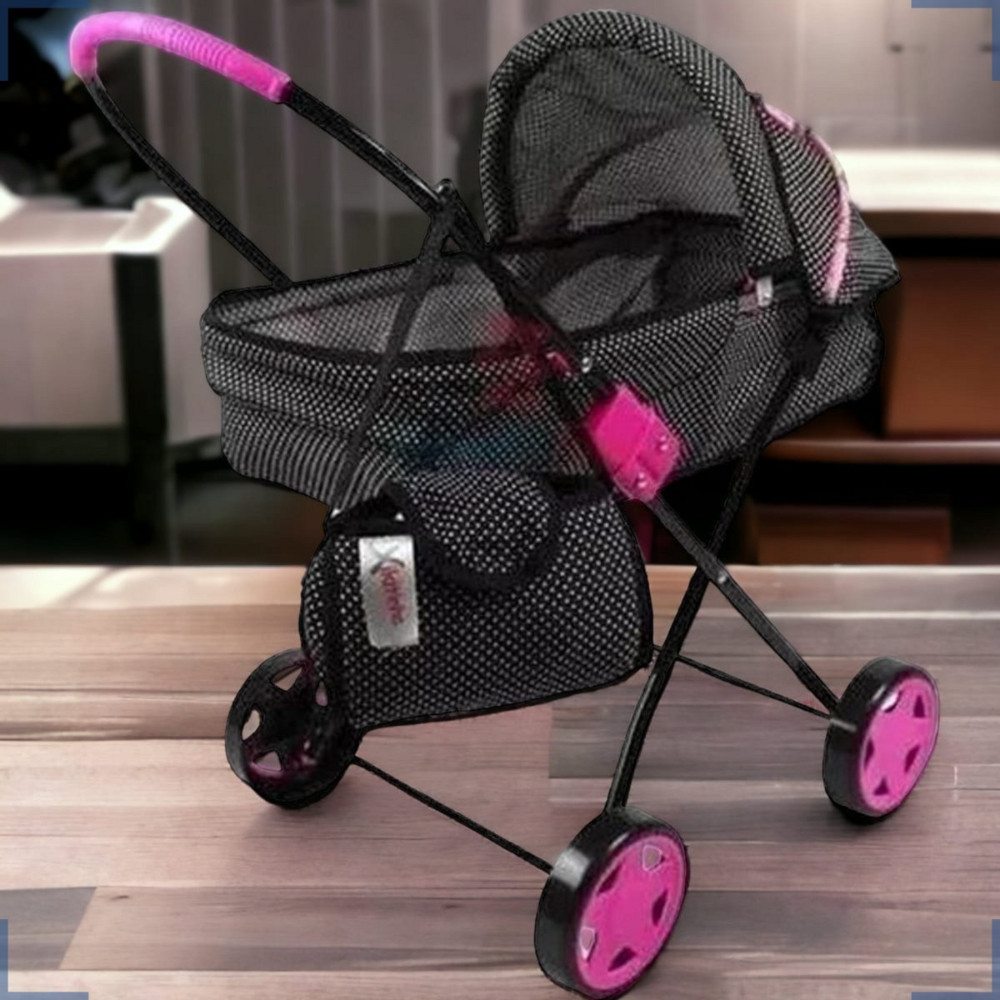 Carrinho De Boneca Bebê Reborn Xikitinha C/ Bolsa e Mamadeira suice