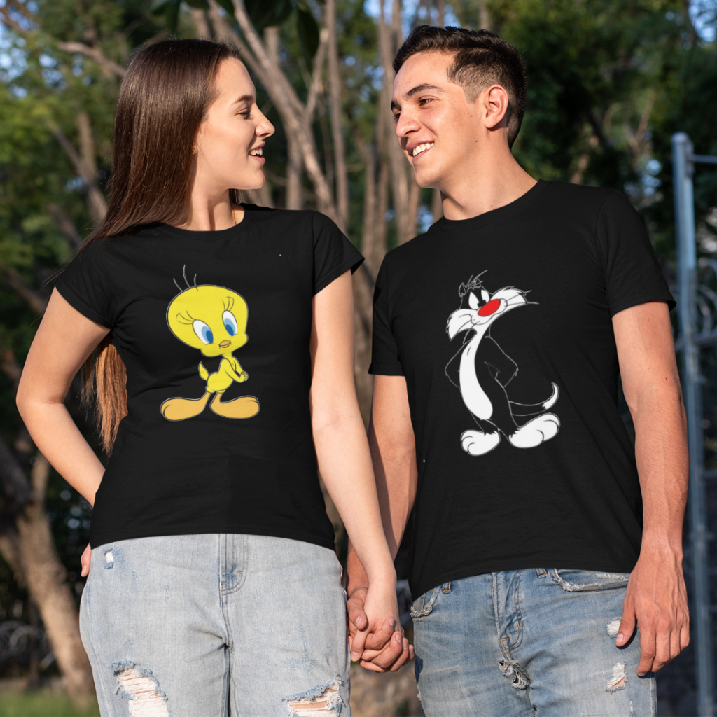 Conjunto Camisetas de Casal Piu Piu Frajola Camisas Casais Namorados C112 lançamento