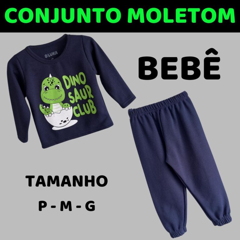 Conjunto Bebê Moletom Peluciado Com Estampa 3001-