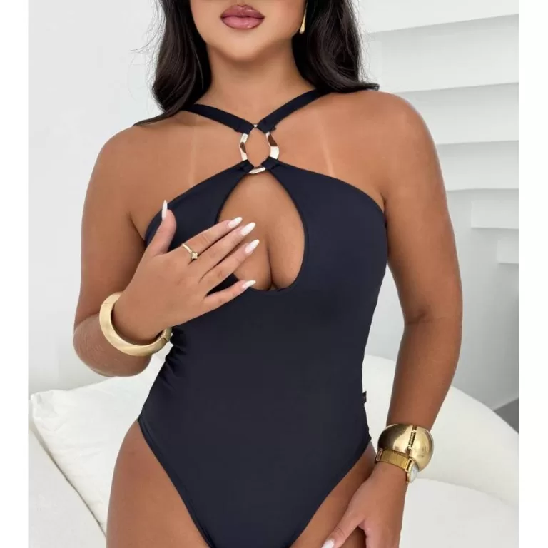 BODY FEMININO POLIAMIDA PREMIUM DETALHE FIVELA LUX