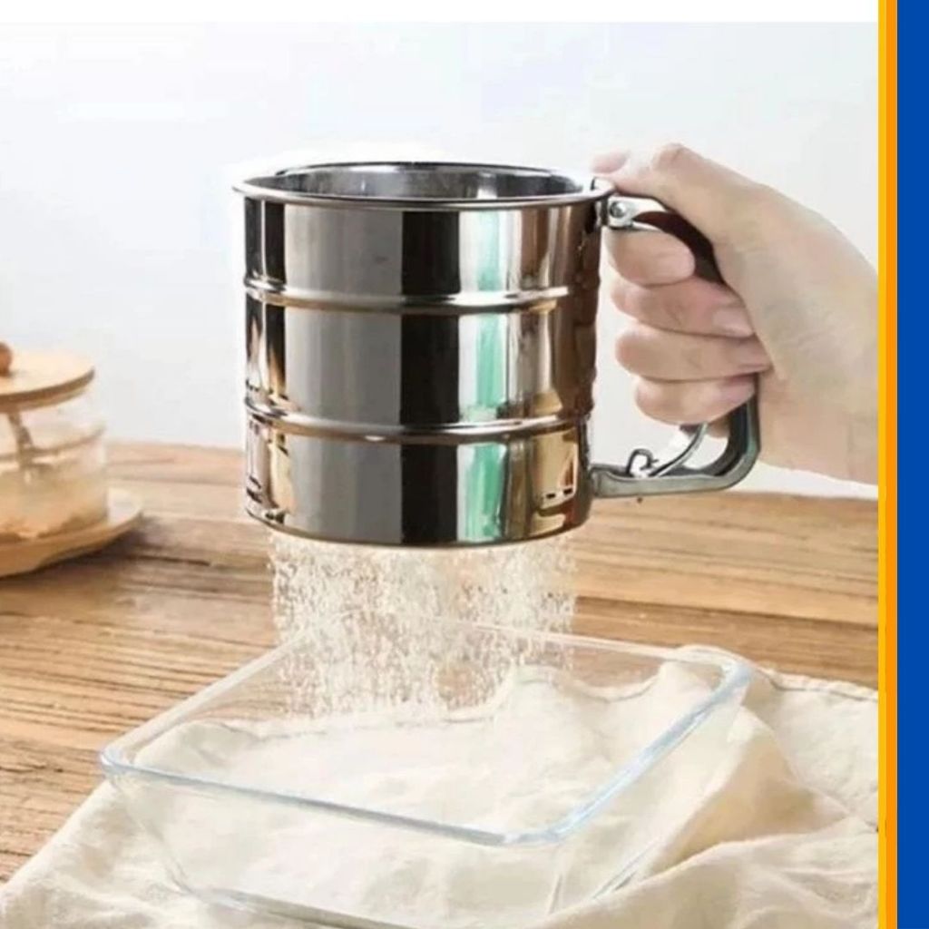 Polvilhador Tapioqueira Peneira de Farinha Inox com Gatilho