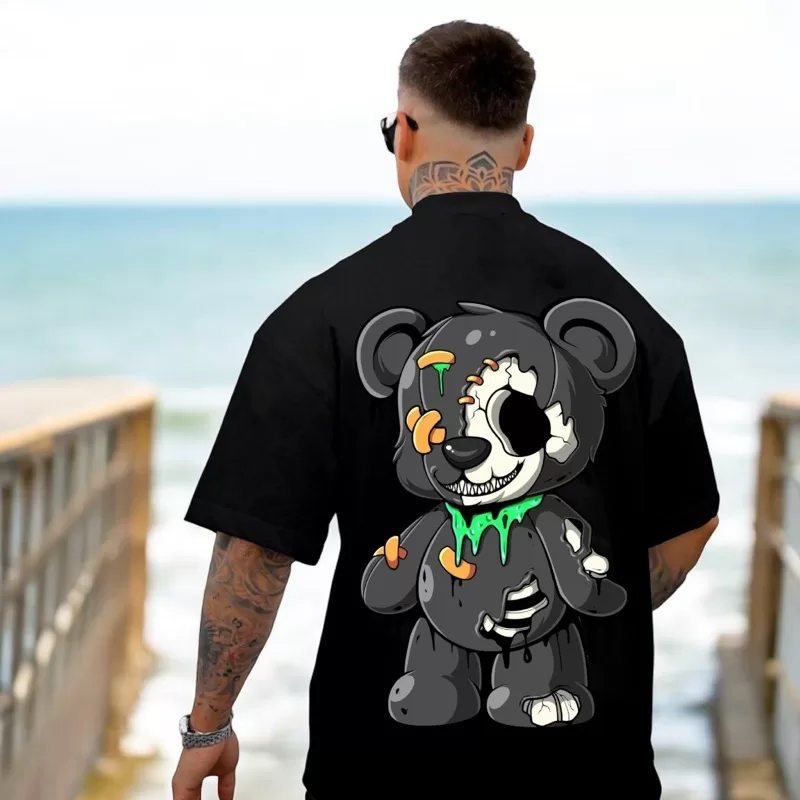 Conjunto Camiseta Algodão Oversized mais Bermuda Tactel Short Praia Kit Masculino