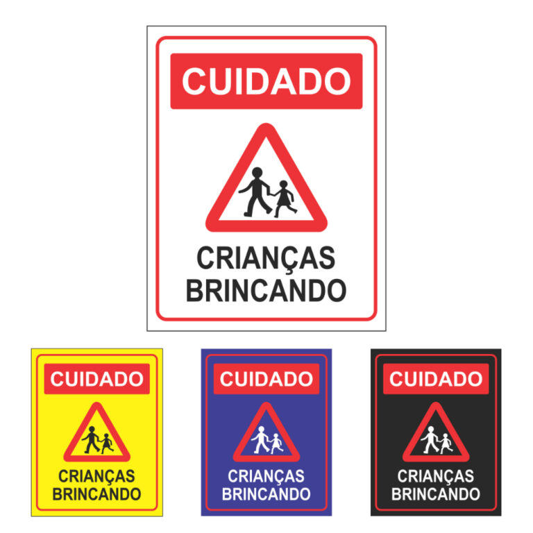 Placa De Sinalização – Cuidado Crianças B