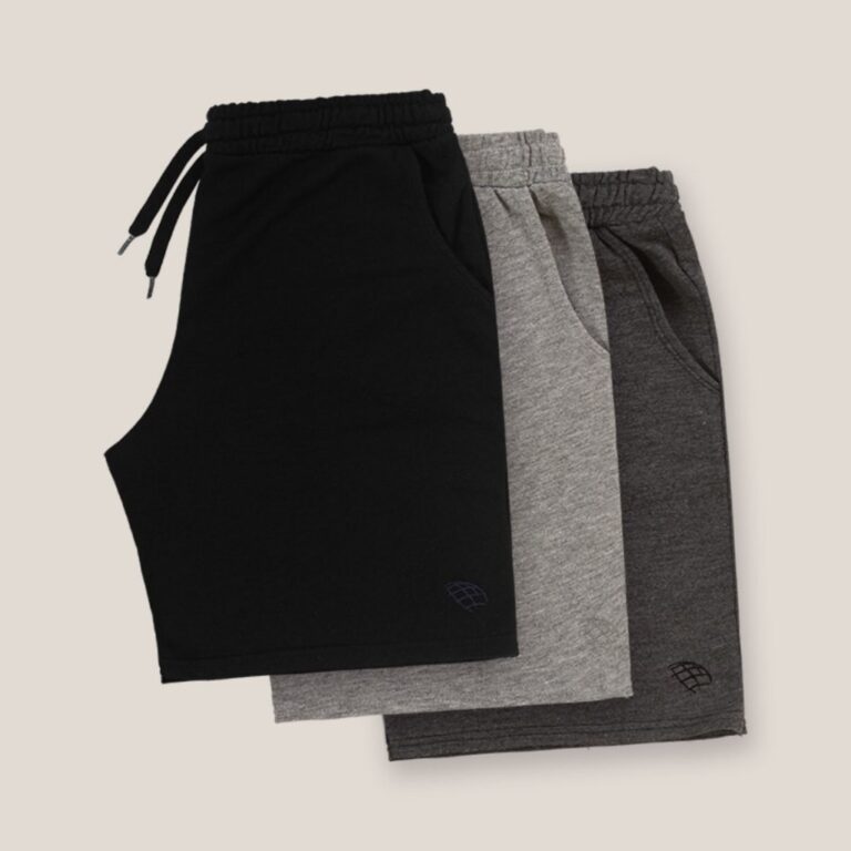 Kit 3 Bermudas Moletom  Infantil e Juvenil  Mascul