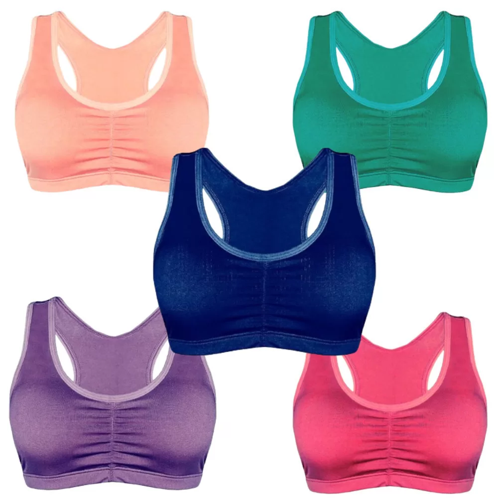 Kit 3 Cropped Academia Top Sem Bojo Nadador Feminino Treino Fitness Liso Sutiã Soutien CrossFit