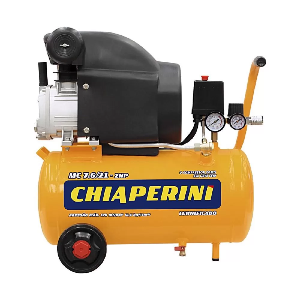 Motocompressor de Ar 21 litros 2HP – Chiaperini MC 7.6/21 127V