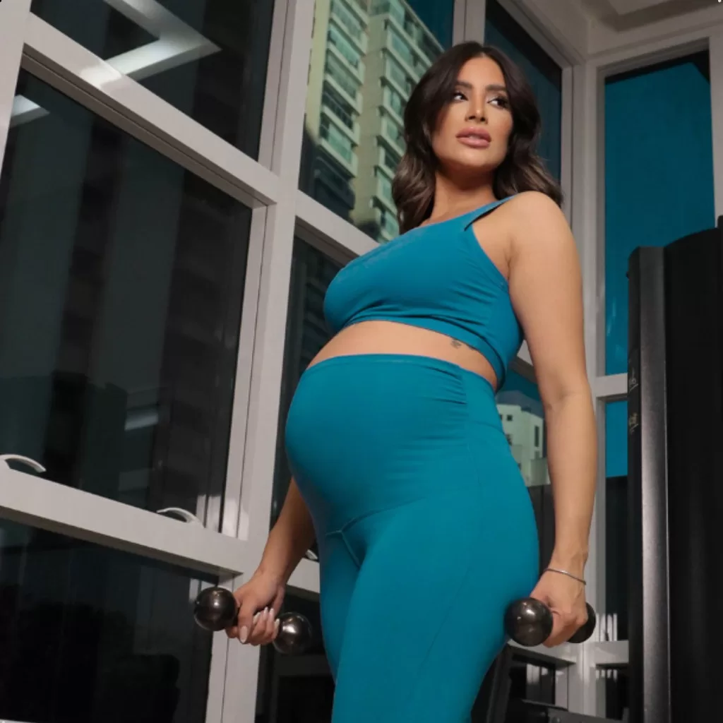 Conjunto Fitness Para Gestante De Academia Poliamida