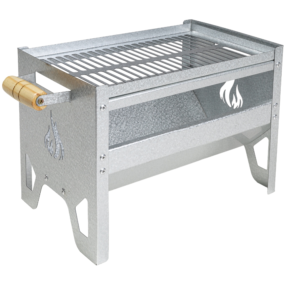 CHURRASQUEIRA GALVANIZADA PEQUENA COM GRELHA COMPACTA Mini Campeira Movel + ENVIO RÁPIDO E SEGURO